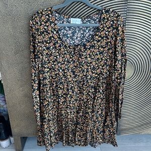 Yellow floral print mini dress